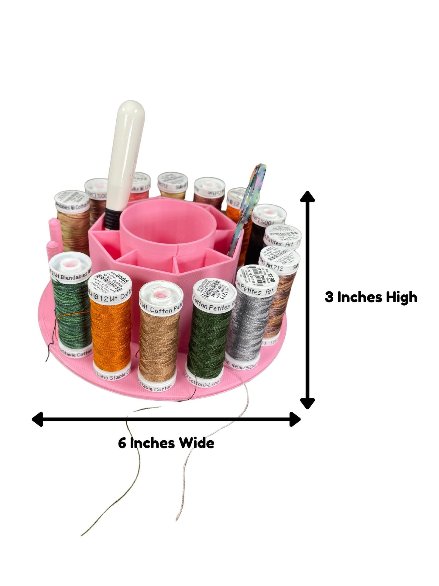 Hand Work Caddy Carousel, Thread Holder for Needlepoint, Embroidery Organization