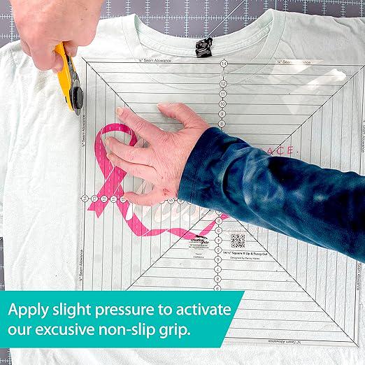 Creative Grids 14-1/2in Square It Up or Fussy Cut Square Quilt Ruler CGRSQ14
