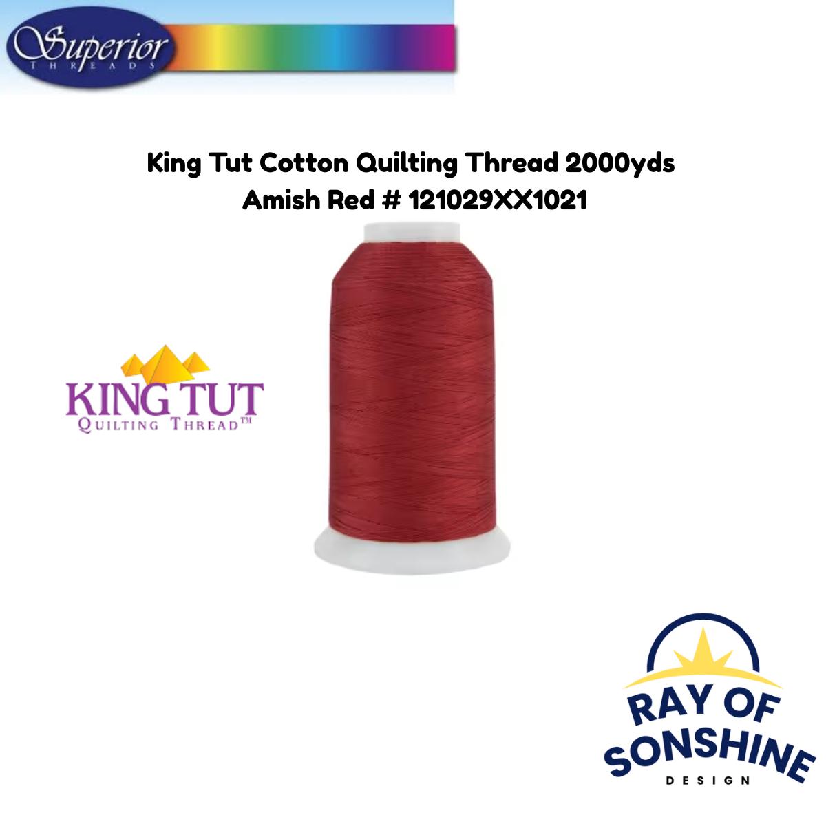 King Tut Cotton Quilting Thread 3-ply 40wt 2000yds - Amish Red 121029XX1021 - Longarm Thread
