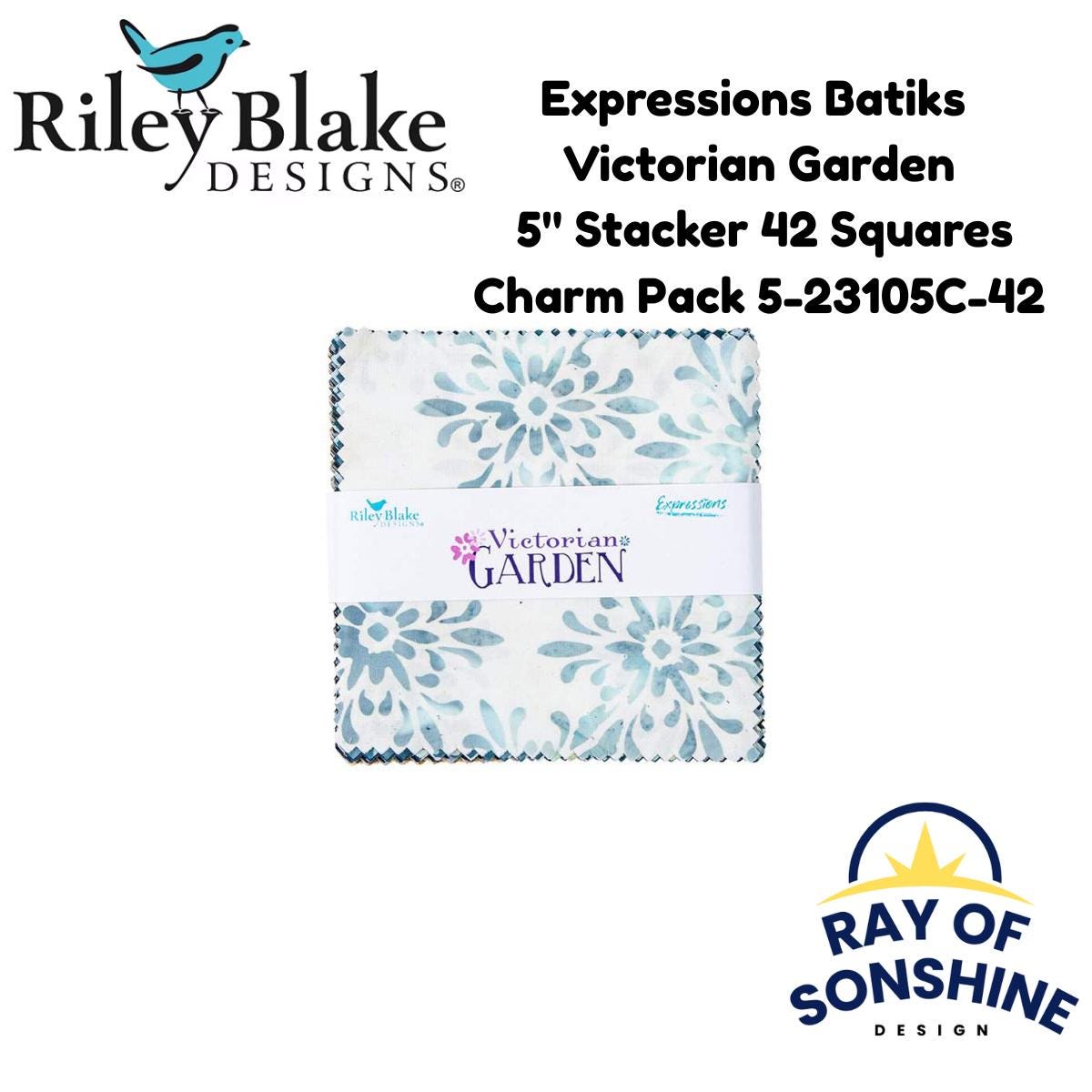 Expressions Batiks Victorian Garden 5" Stacker (Charm Pack) - Riley Blake Designs - Precuts - 5-23105C-42