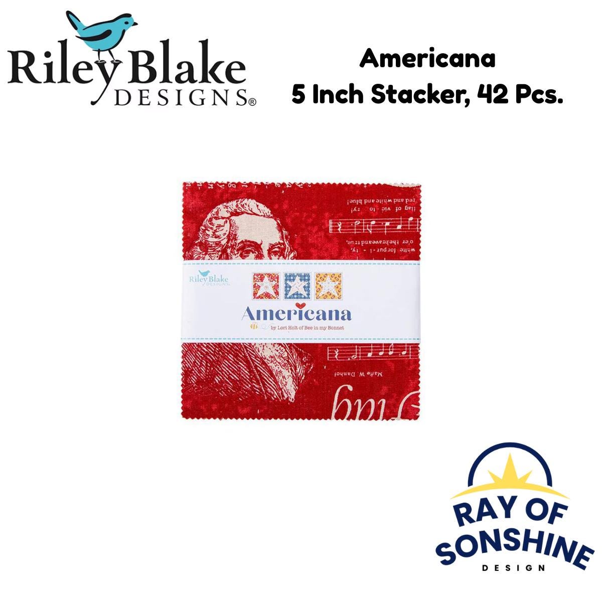 Americana 5" Stacker (Charm Pack) - Riley Blake Designs - Precuts -5-16080-42