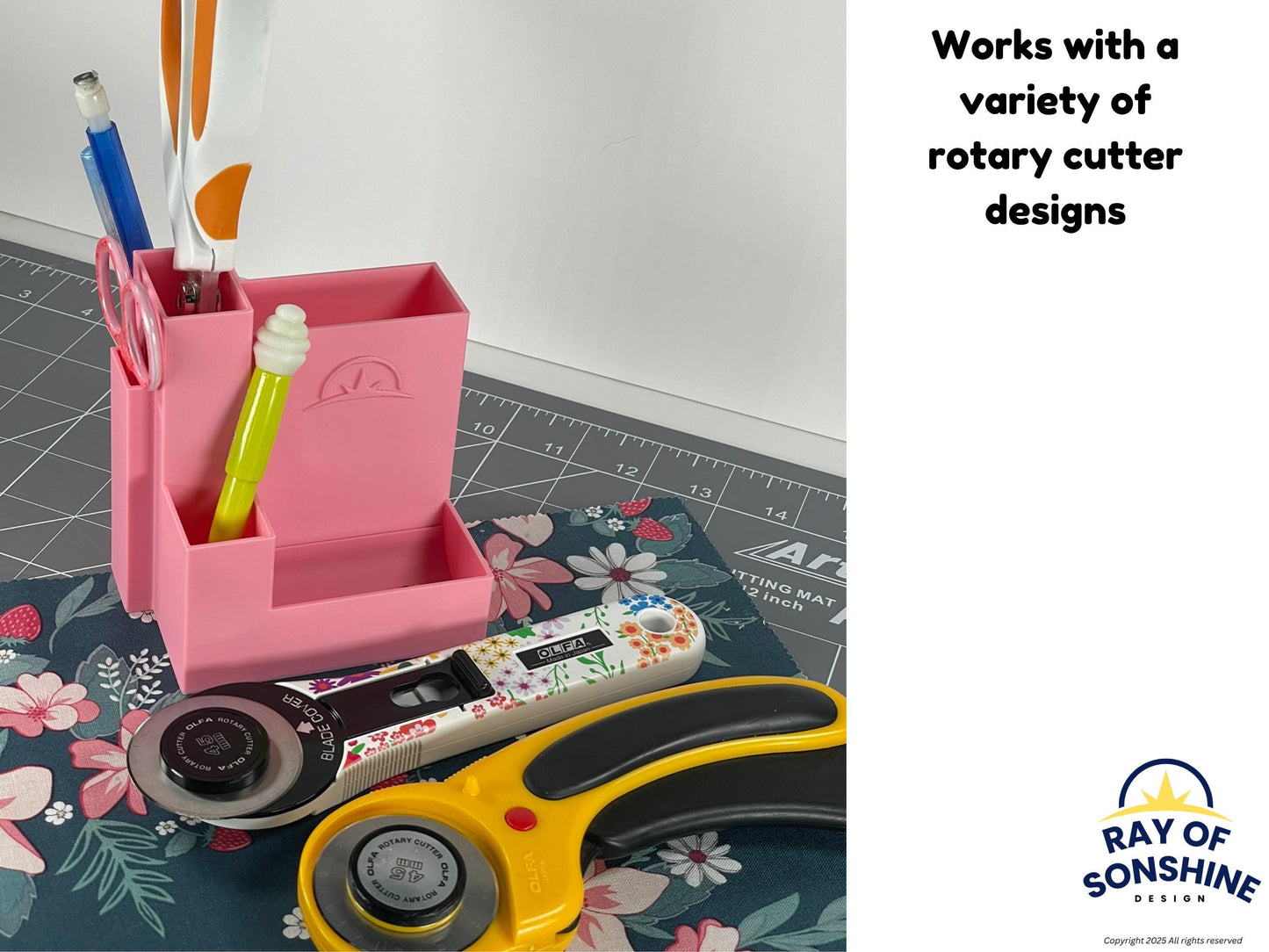 Rotary Cutter Caddy – Scissor & Notions Organizer for Quilters and Sewists - Fabric cutting stations