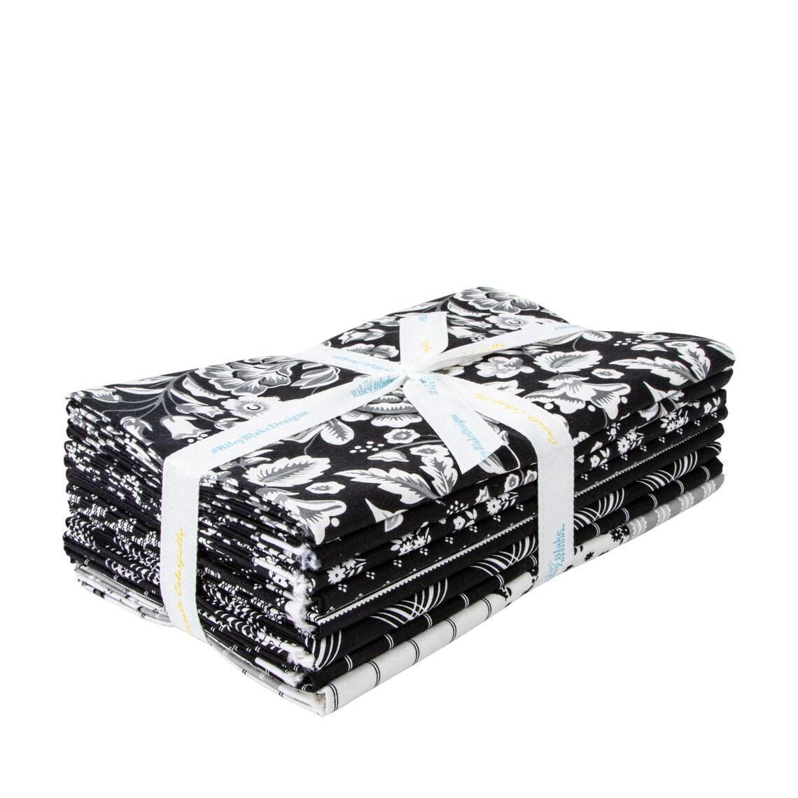 Midnight Meadow by My Mind's Eye - 8 Yard Black Color-way Bundle - 1 Yard Precut - Riley Blake Designs