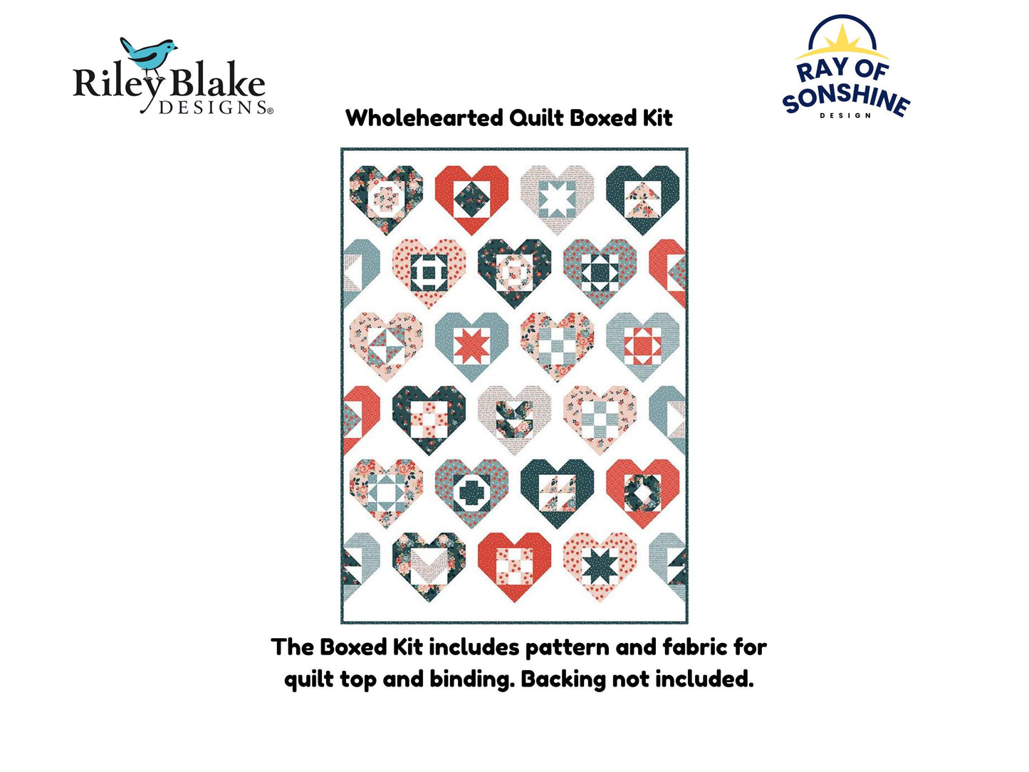 Wholehearted Quilt Boxed Kit includes pattern and fabric for quilt top and binding. Backing not included.