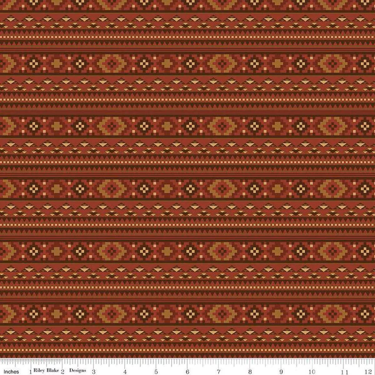 Back Of The Chutes Stripe Rust - Riley Blake Designs - Cotton Fabric by the yard - C10131-RUST
