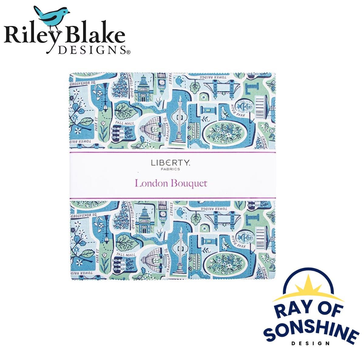 London Bouquet Layer Cake 10" Stacker Bundle - Riley Blake Designs - 42 piece Precut - Quilting Cotton Fabric - 10-LLONDON-42