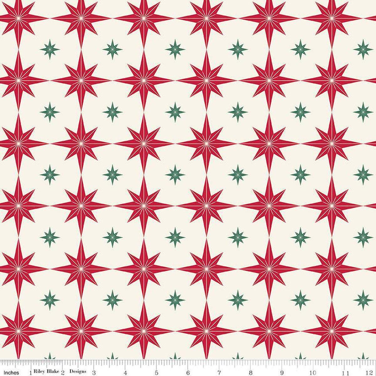 Merry Little Christmas Starbursts Cream - Riley Blake Designs - Cotton Fabric by the yard - C14843-CREAM