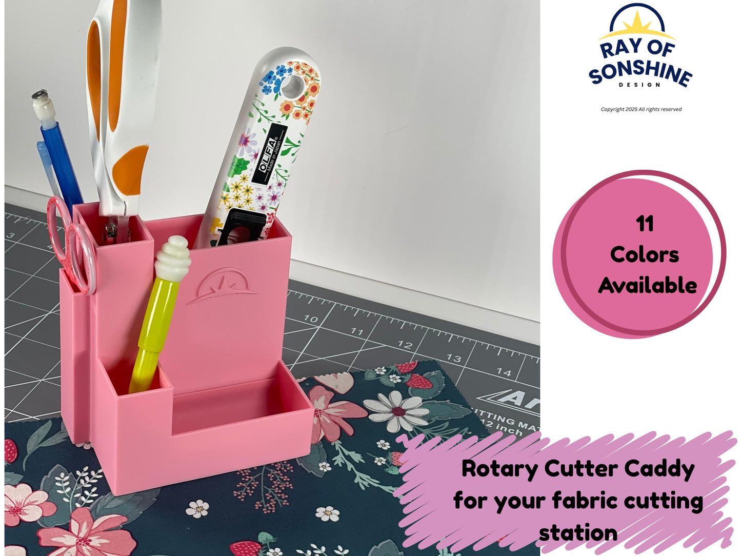 Rotary Cutter Caddy – Scissor & Notions Organizer for Quilters and Sewists - Fabric cutting stations