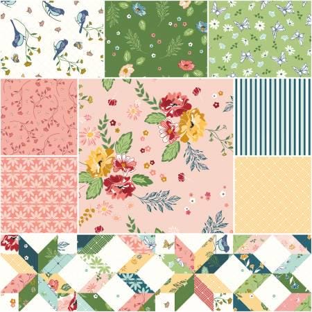 Melody Bundle Peaches 'n Cream 9 Pcs - 1 Yard Precut - Riley Blake Designs