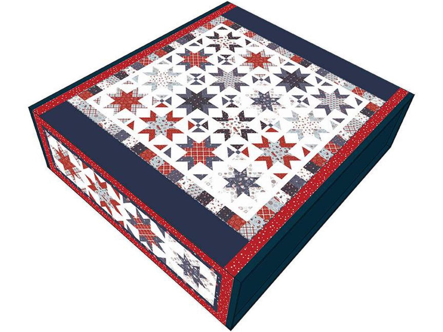 Sparklers Quilt Boxed Kit includes pattern and fabric for quilt top and binding. Backing not included.