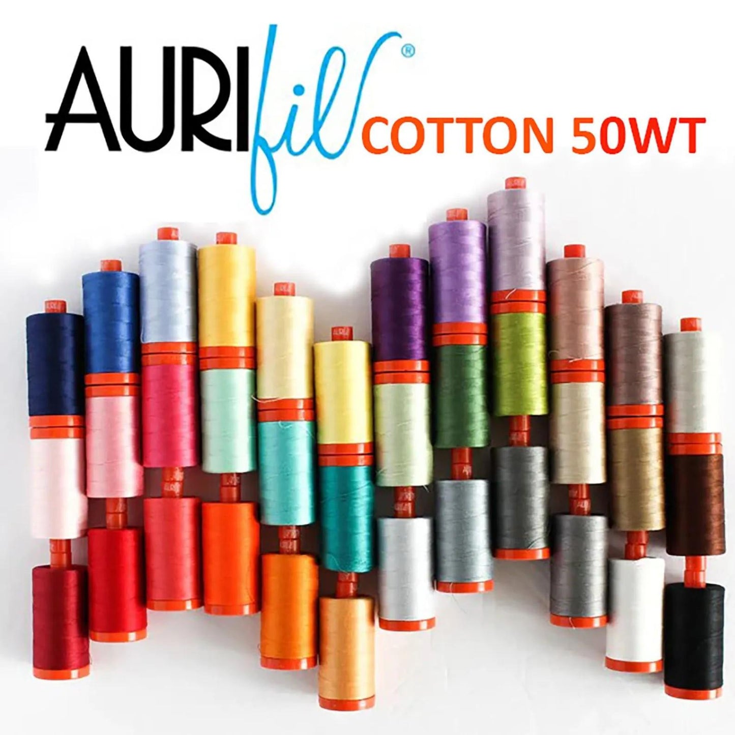 Aurifil 50WT Solid - Mako Cotton Thread - 1422 Yards Each Spool - Select Color