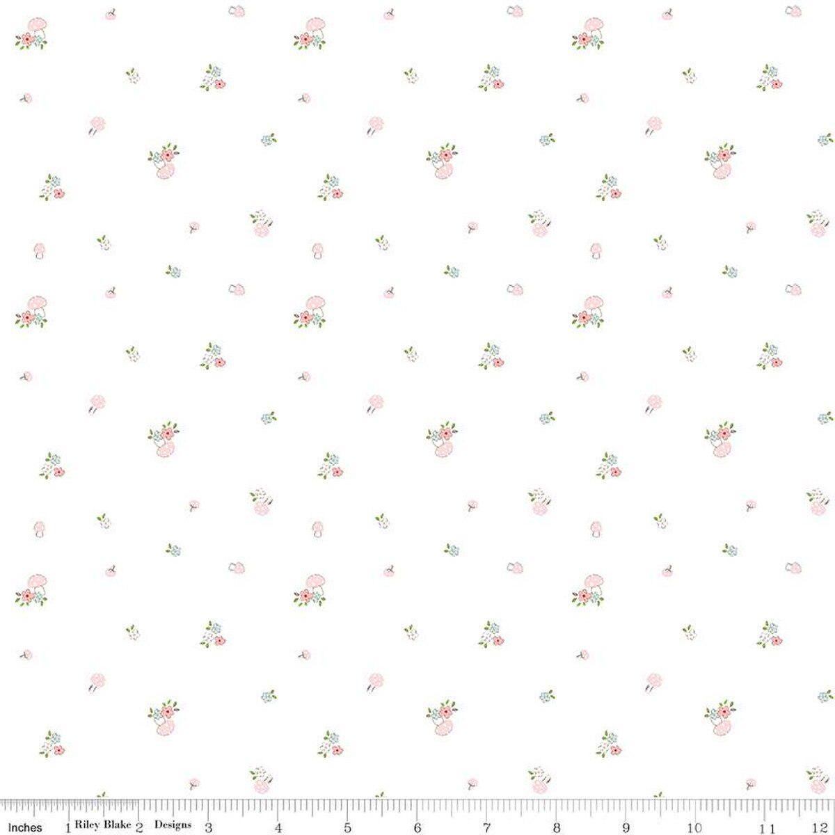 Hush Hush 3 Blooms and Mushrooms - Riley Blake Designs - Cotton Fabric by the yard - C14072-BLOOMS