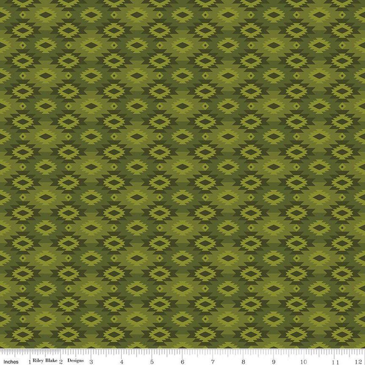Pine Grove Geometric Green - C15936-GREEN - Riley Blake Designs - Outdoor Fabric - Cotton Fabric by the yard