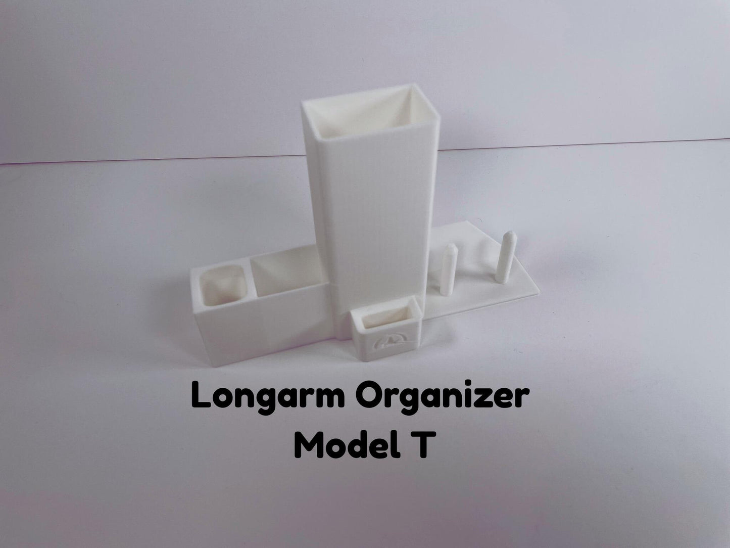 Longarm Caddy Shelf Organizer Model T - Small Scissors, Bobbin, Measuring Tape, Seam Picker and bin for pens, etc