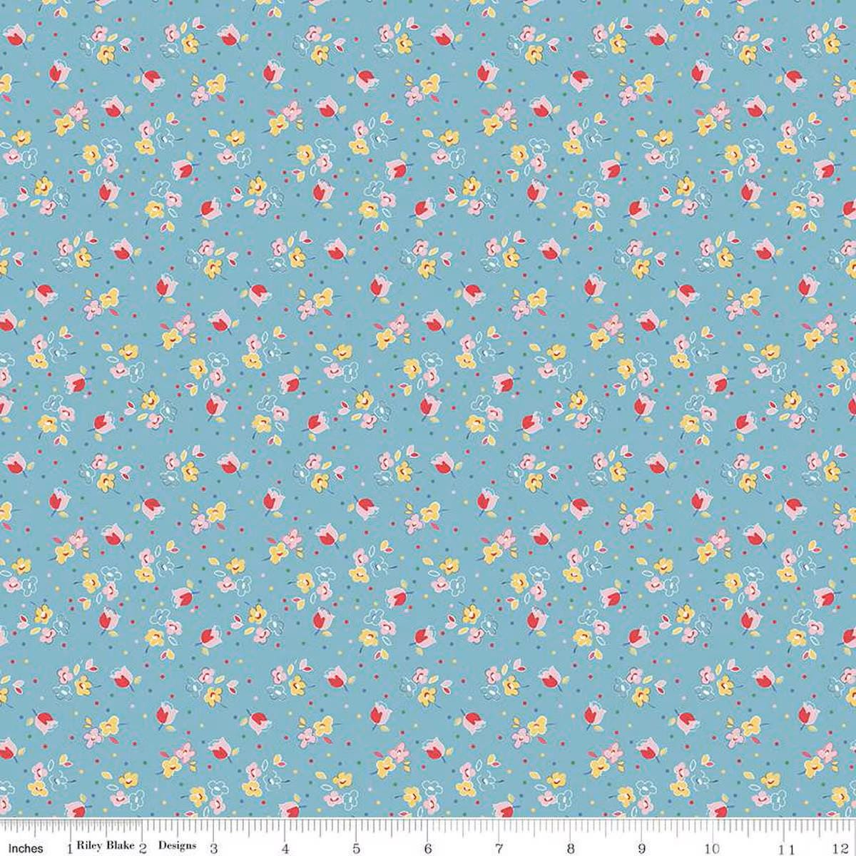 Simple Pleasures Calico Sweet Rose White - C16653-WHITE - Riley Blake Designs - Floral Fabric - Cotton Fabric by the yard