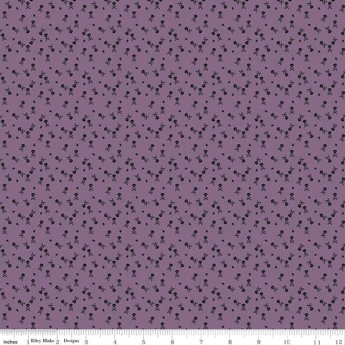 Beggar's Night Skulls PURPLE - Riley Blake Designs - Cotton Fabric by the yard - C14508-PURPLE - Halloween Fabric