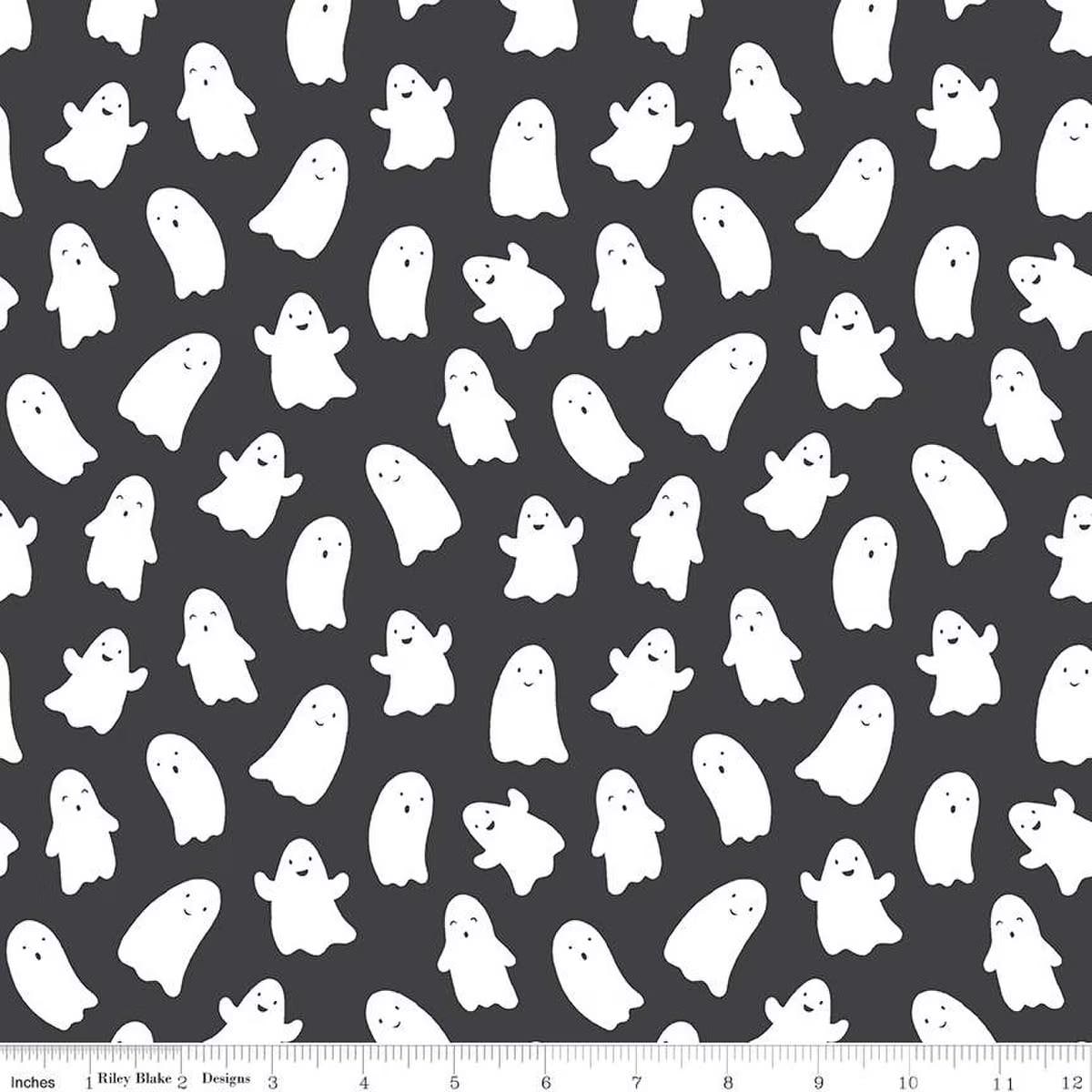 Hey Pumpkin Ghosts Pumpkin - C16032-CHARCOAL - Riley Blake Designs - Halloween Fabric - Cotton Fabric by the yard