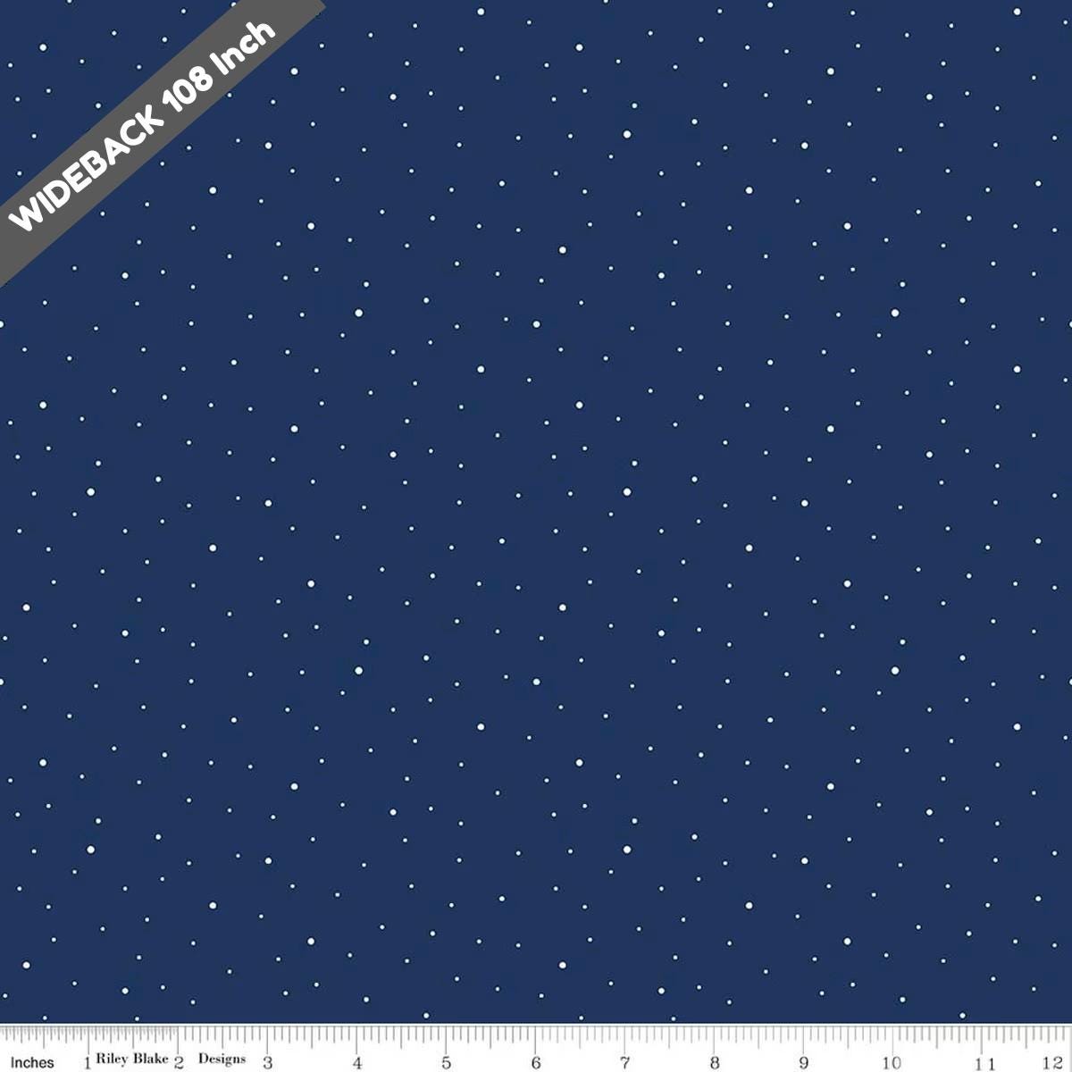 Wide Back Dapple Dot 3-Yard Package - 3YD-WB640-NAVY - Black Riley Blake 107/108" Wide Quilting Cotton Fabric