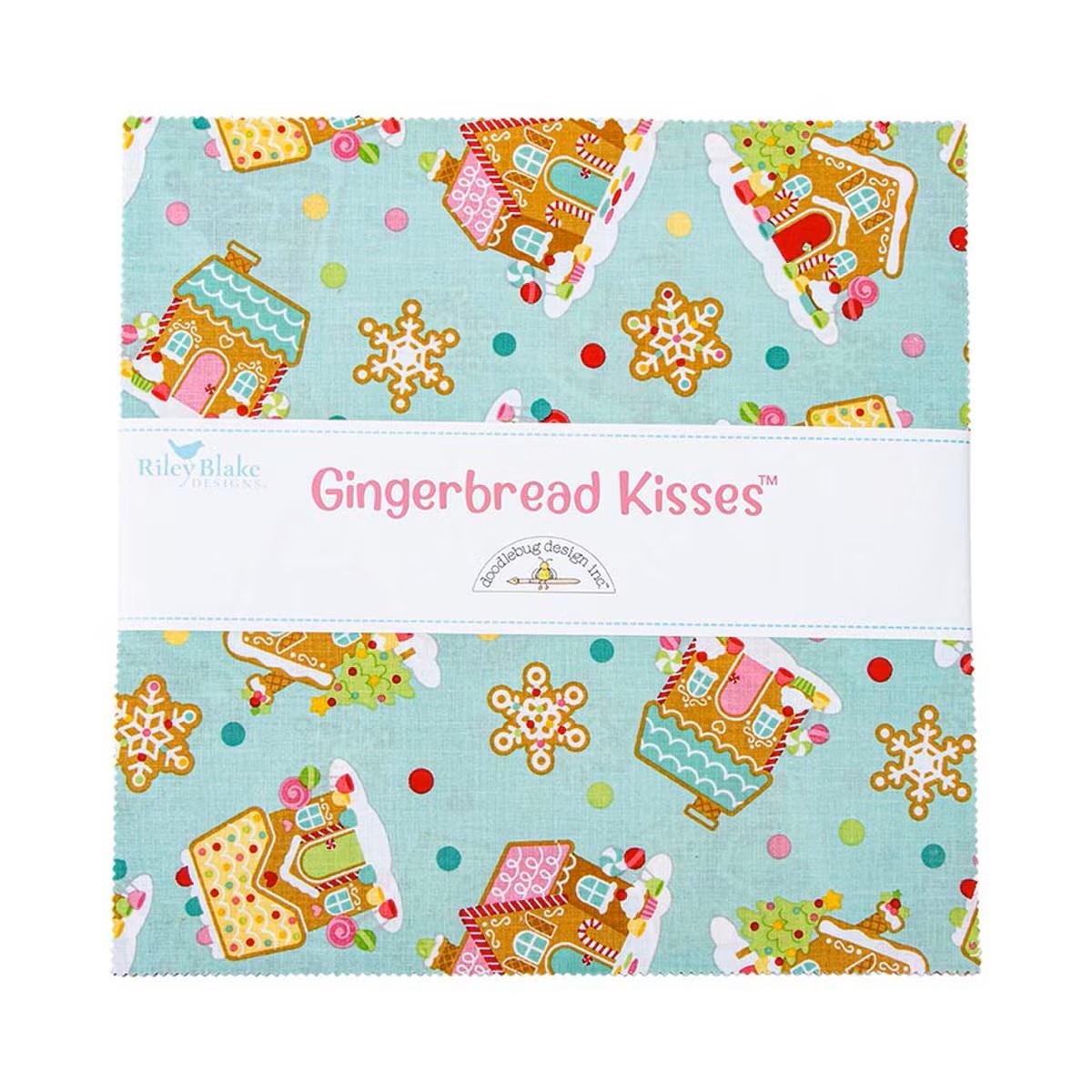 Gingerbread Kisses Layer Cake 10" Stacker Bundle - Riley Blake Designs - 42 piece Precut - 10-16440-42 - Christmas Fabric