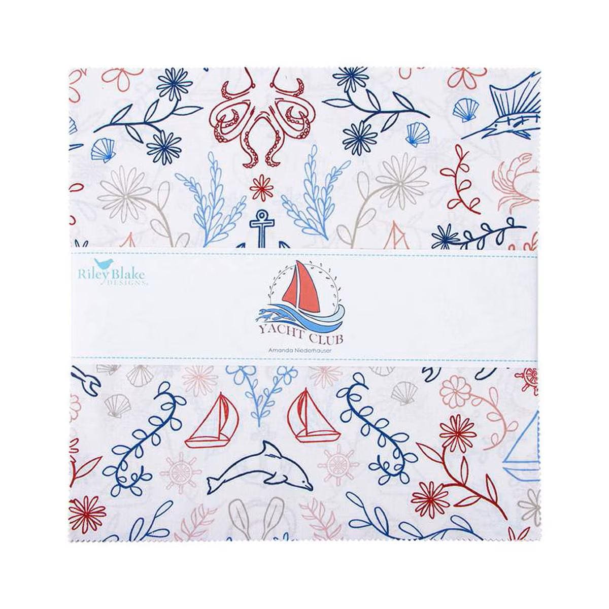 Yacht Club Layer Cake 10" Stacker Bundle - Riley Blake Designs - 42 piece Precut - 10-15920-42 - Ocean Fabric
