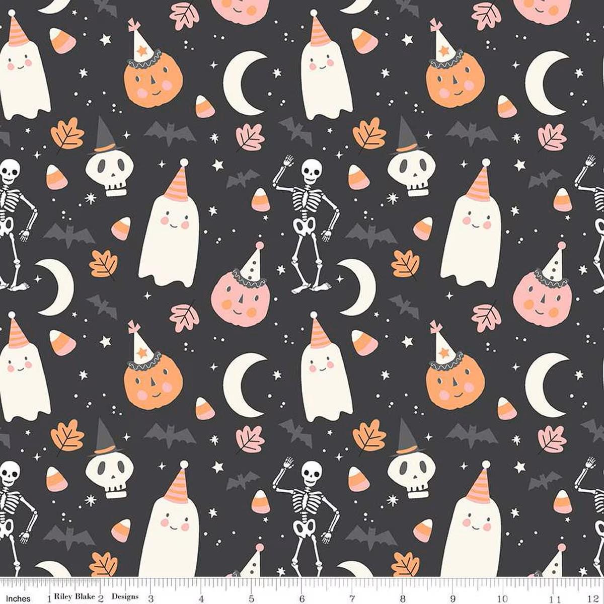 Hey Pumpkin Main Charcoal - C16030-CHARCOAL - Riley Blake Designs - Halloween Fabric - Cotton Fabric by the yard