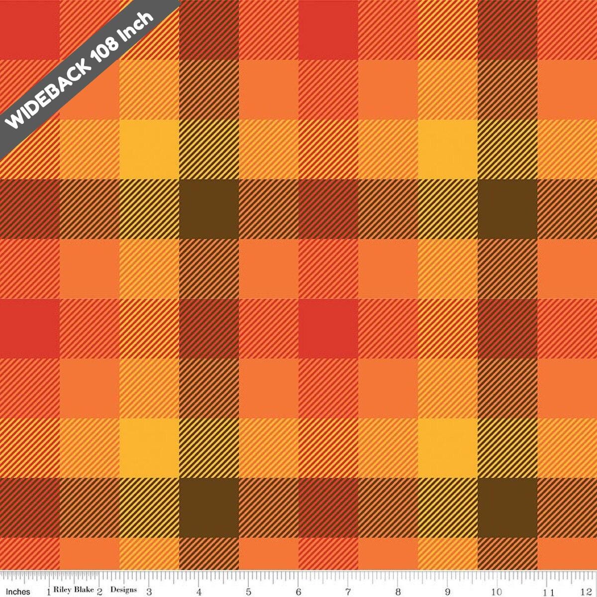 Wide Back Fall's in Town Checked Multi 3-Yard Package - 3YD-WB14208-MULTI - Black Riley Blake 107/108" Wide Quilting Cotton Fabric