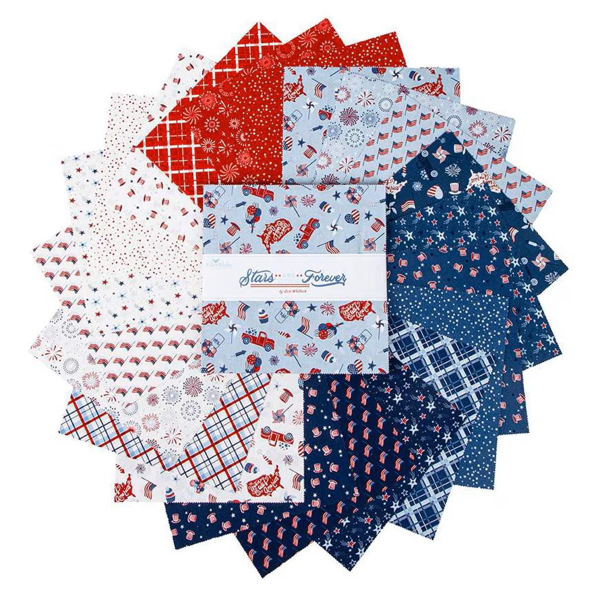 Stars and Stripes Forever Layer Cake 10" Stacker Bundle - Riley Blake Designs - 42 piece Precut - Quilting Cotton Fabric - 10-15710-42