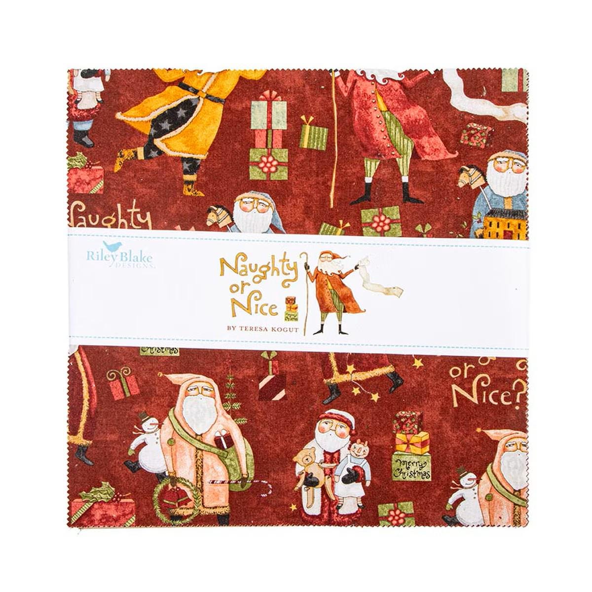 Naughty or Nice Layer Cake 10" Stacker Bundle - Riley Blake Designs - 42 piece Precut - 10-16260-42 - Christmas Fabric