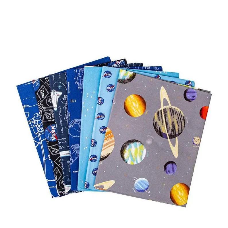 Outer Space by NASA 7 Piece Bundle Gray- Riley Blake Designs - Total of 6 yards and 1 panel - 1YD-15480G-7