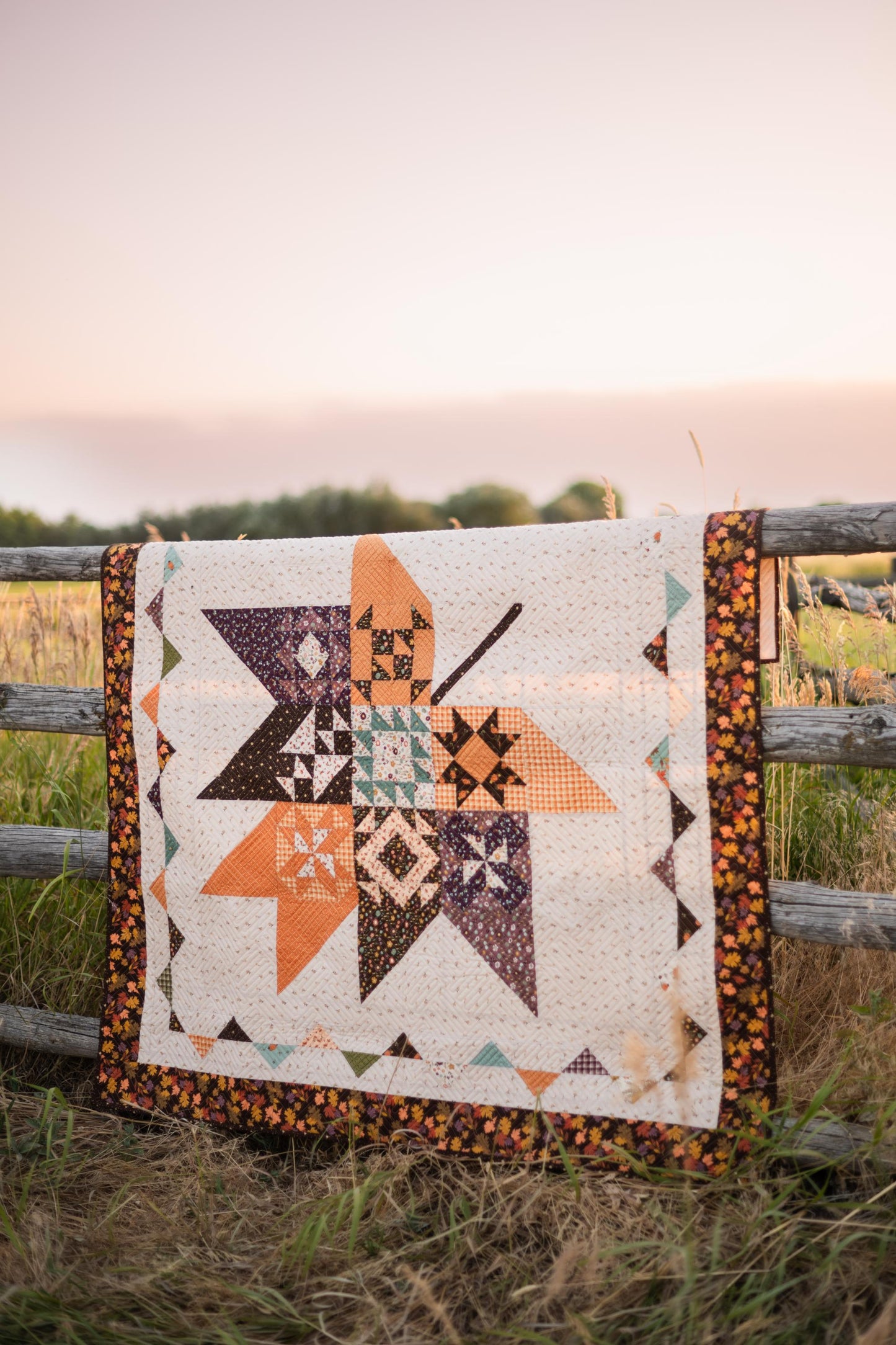 Sandy Gervais Pressed Leaves Quilt Pattern - Riley Blake Designs - The Awe of Autumn Collection - P157-PRESSEDLEAVES