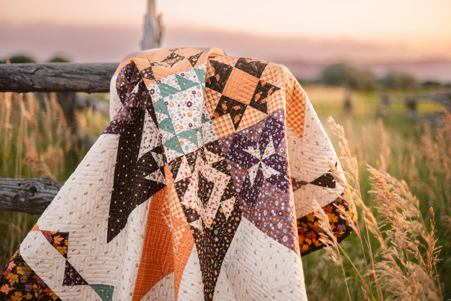 Sandy Gervais Pressed Leaves Quilt Pattern - Riley Blake Designs - The Awe of Autumn Collection - P157-PRESSEDLEAVES