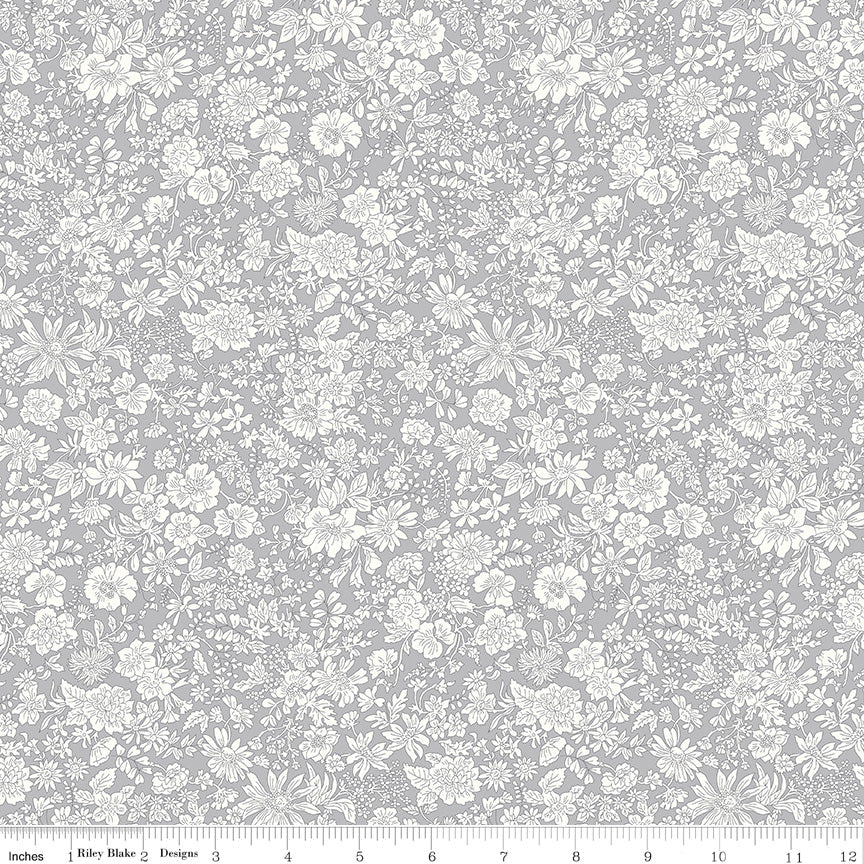 Liberty Emily Belle Collection Steel Fabric by the Yard or Fat Quarter - Riley Blake Designs