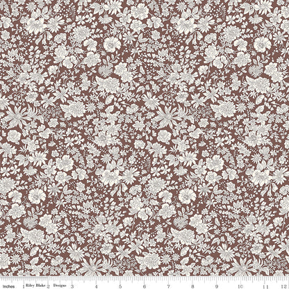 Liberty Emily Belle Chocolate Fabric by the Yard or Fat Quarter - Riley Blake Designs