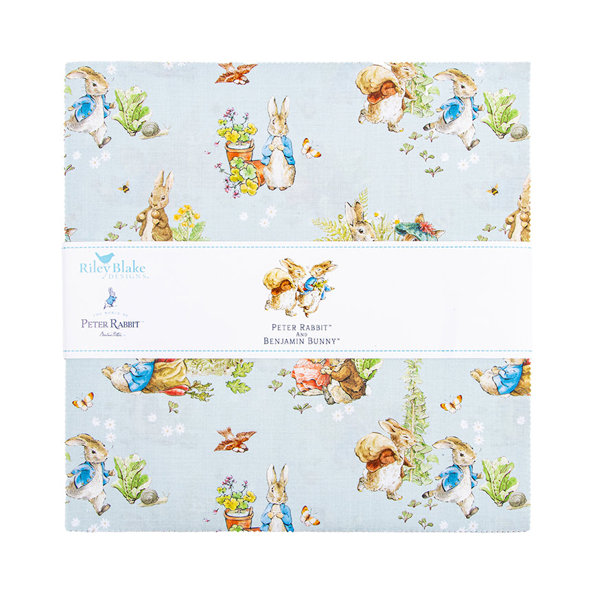Peter Rabbit and Benjamin Bunny 10 Inch Stacker Riley Blake Designs Precut Fabric Bundle 42 Pieces