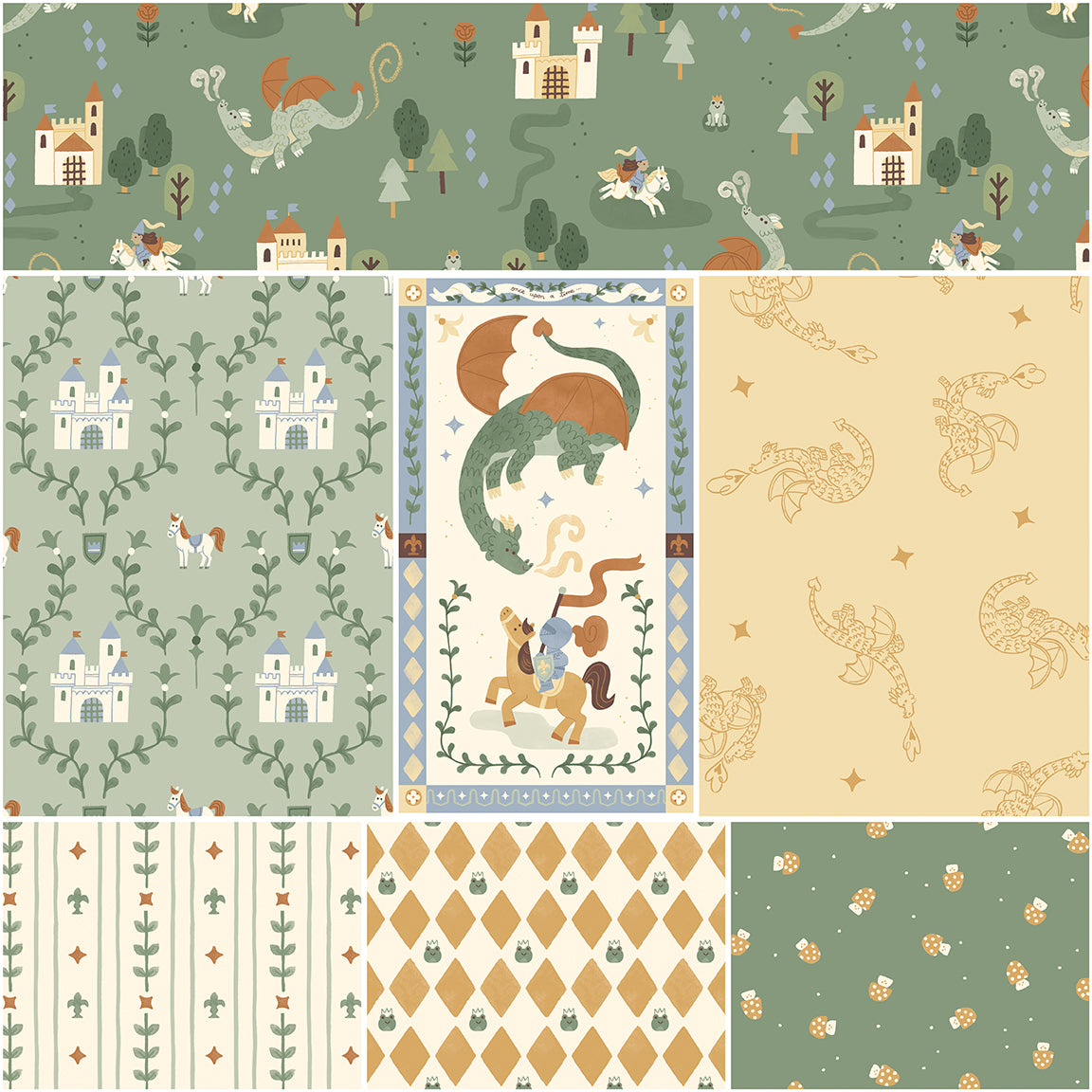 Faraway Kingdom 1-Yard Fabric Bundle Forest (7 Pieces) | Riley Blake Designs