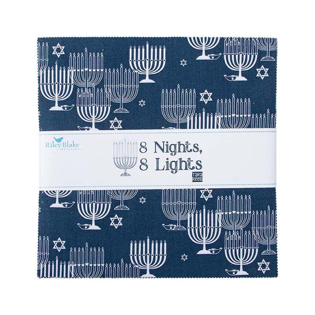 8 Nights, 8 Lights Layer Cake 10" Stacker Bundle - Riley Blake Designs - 42 piece Precut - 10 - 16420 - 42 - Hanukkah Fabric - Ray of Sonshine Design