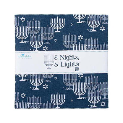 8 Nights, 8 Lights Layer Cake 10" Stacker Bundle - Riley Blake Designs - 42 piece Precut - 10 - 16420 - 42 - Hanukkah Fabric - Ray of Sonshine Design