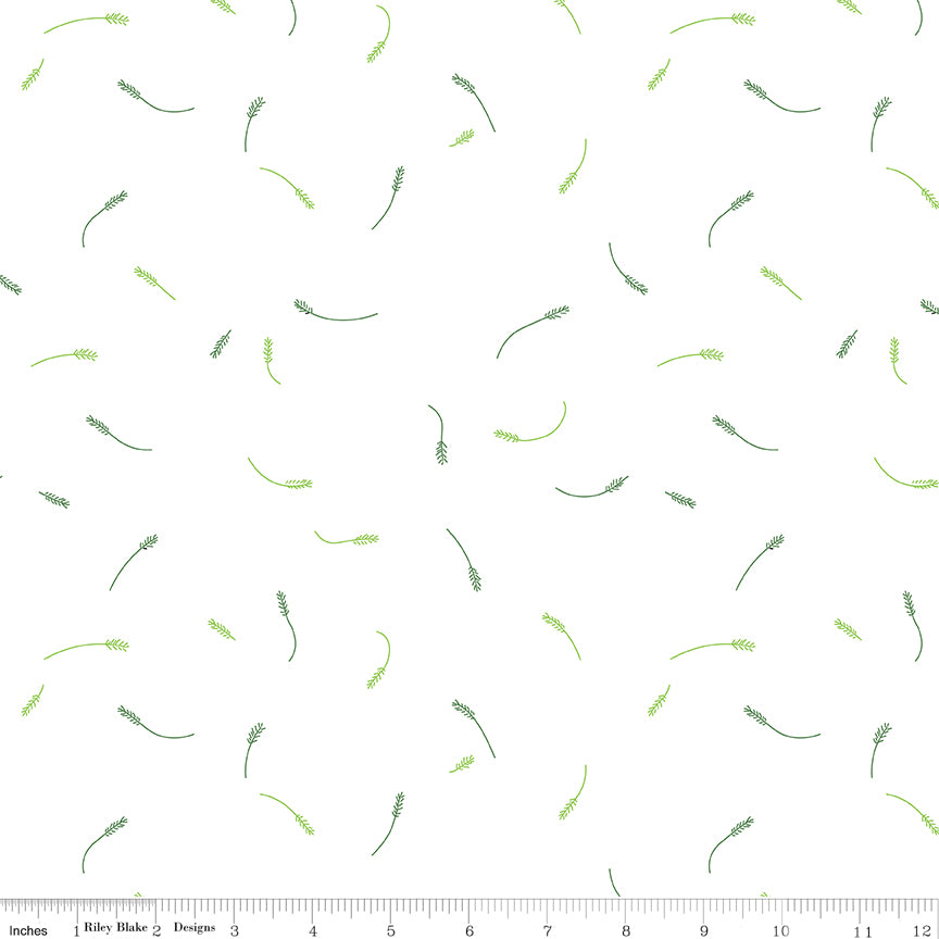 Hush Hush 3 Tiny Twigs Riley Blake Quilting Fabric by the Yard Low-Volume Leaf Sprig
