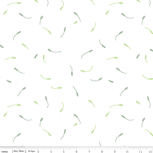 Hush Hush 3 Tiny Twigs Riley Blake Quilting Fabric by the Yard Low-Volume Leaf Sprig