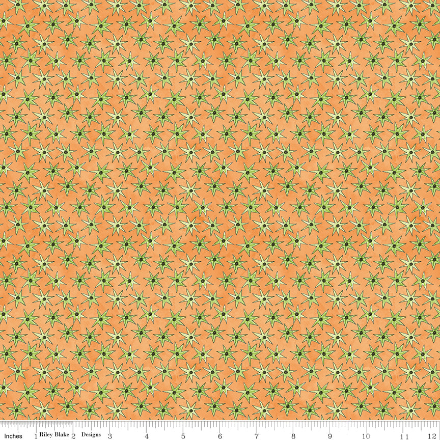 Ghoul Friends Stars Orange Halloween Teresa Kogut Riley Blake Fabric by the Yard