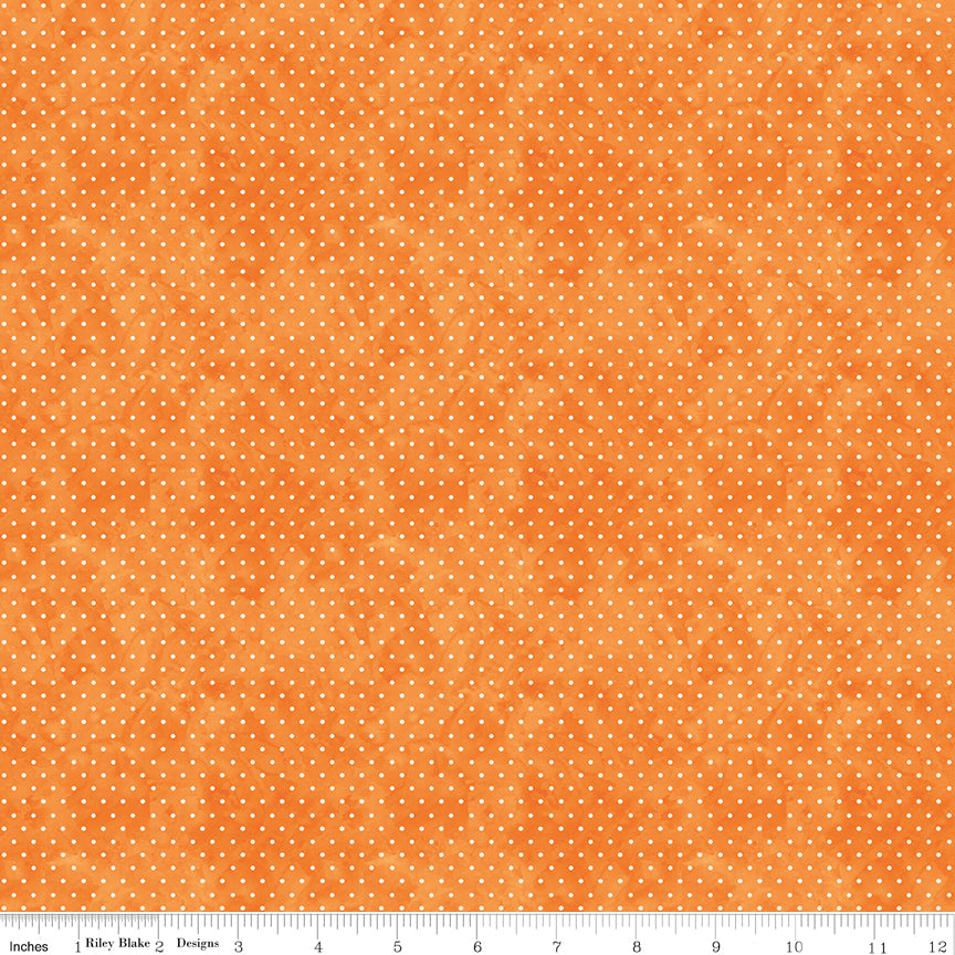 Ghoul Friends Dots Orange Halloween Teresa Kogut Fabric by the Yard