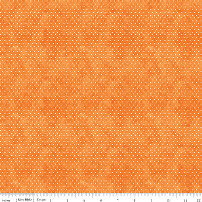 Ghoul Friends Dots Orange Halloween Teresa Kogut Fabric by the Yard