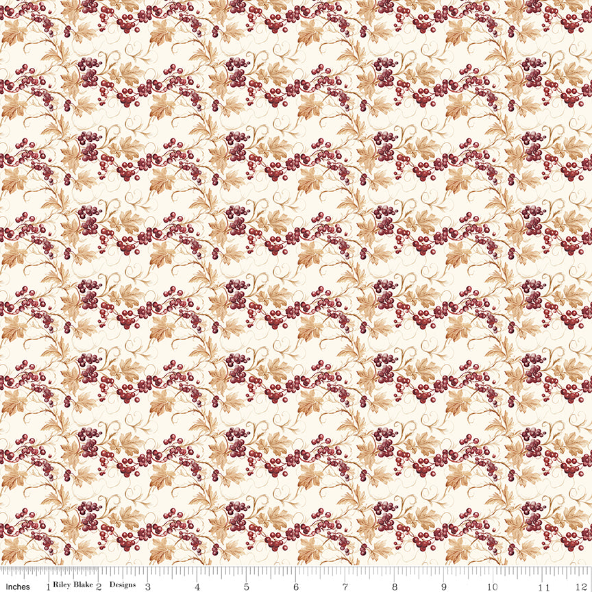 Evening on the Prairie Prairie Berries Cream Fabric by the Yard or Fat Quarter - Modern Prairie for Riley Blake Designs
