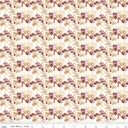 Evening on the Prairie Prairie Berries Cream Fabric by the Yard or Fat Quarter - Modern Prairie for Riley Blake Designs