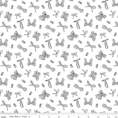 Barbie Vintage Bows White Riley Blake Designs Fabric by the Yard