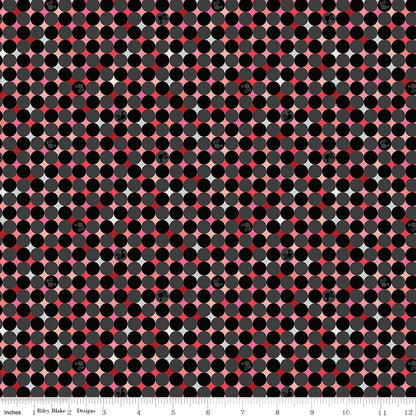 Barbie Vintage Sparkle Dots Black Riley Blake Fabric by the Yard