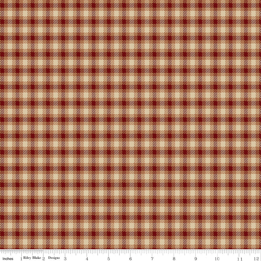 Plaid-Venture Club Scout Mahogany Riley Blake Designs Fabric by the Yard