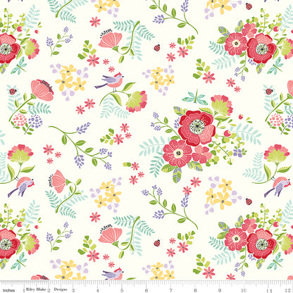 Awakening Spring Palette Cream Riley Blake Designs Fabric by the Yard