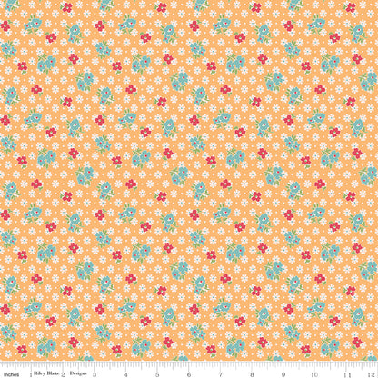 Farmer's Daughter Feedsack Marigold Fabric by the Yard or Fat Quarter - Lori Holt for Riley Blake Designs