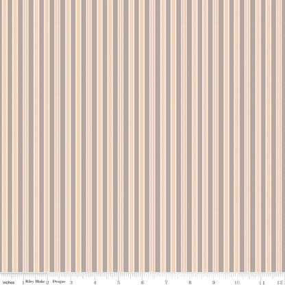 Farmer's Daughter Ticking Pewter Riley Blake Fabric by the Yard